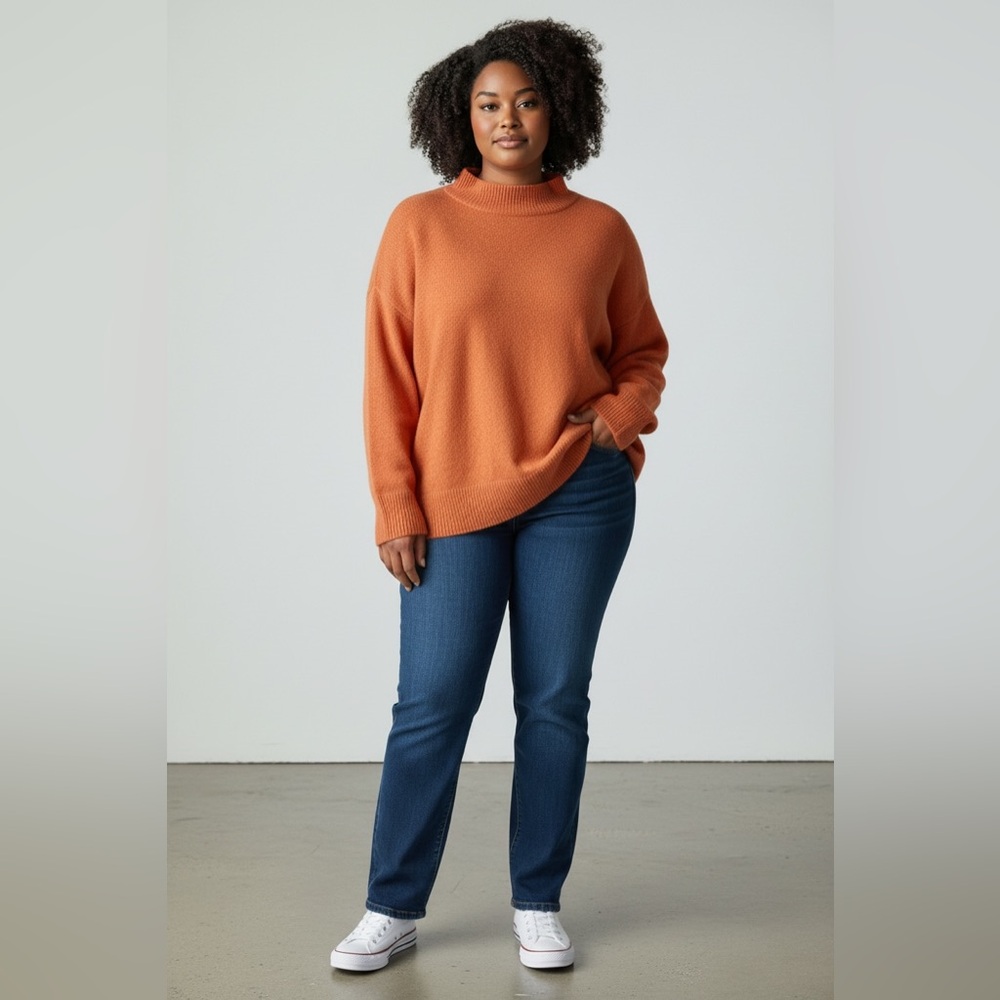 Women's Orange Sweater Size Large